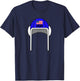 Water Polo Cap with USA Flag | Gift Player and Trainer T-Shirt - T-Shirt | Navy