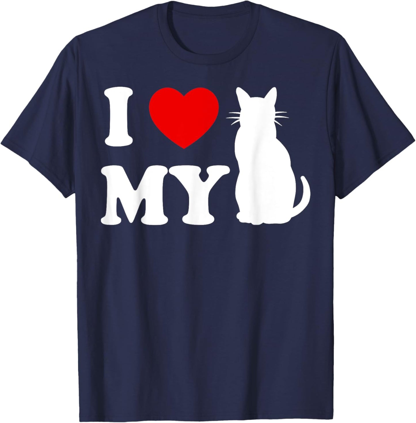 I Love Your Cats Pet Heart Cat Kitten Lover Valentines BF GF Men Women T-Shirt - T-Shirt | Navy