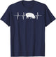 Pig Heartbeat Pulse Farm Animal Farming Life Farmer Gift T-Shirt - T-Shirt | Navy