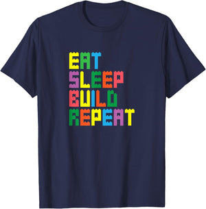 Brick Builder Funny Blocks Building Master Builder Toys Kids T-Shirt - T-Shirt | Navy