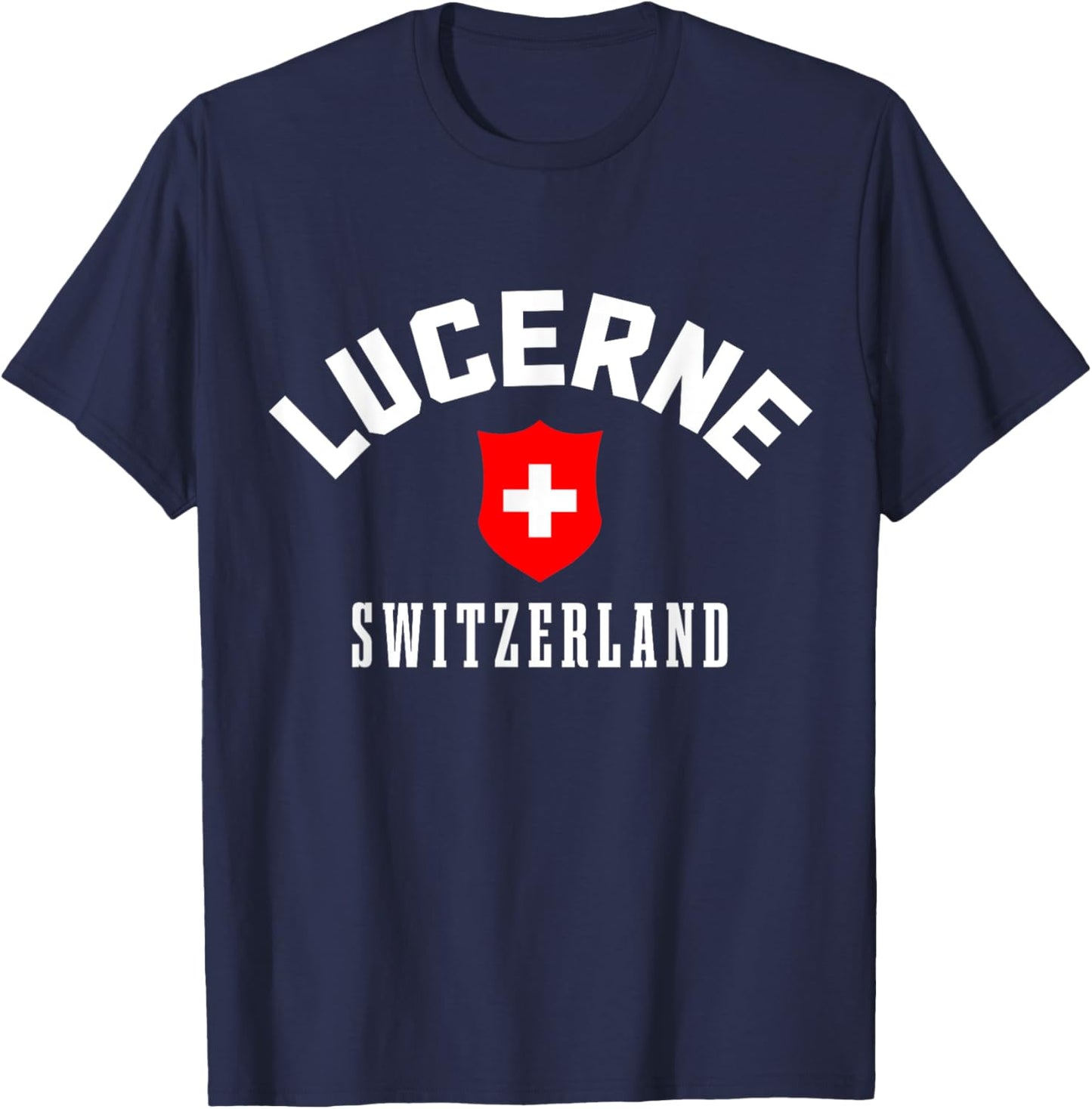 Swiss Flag Lucerne Switzerland T-Shirt - T-Shirt | Navy
