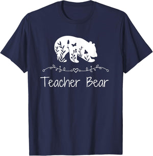 Teacher Bear For Educators - Teacher Appreciation Men Women T-Shirt - T-Shirt | Navy