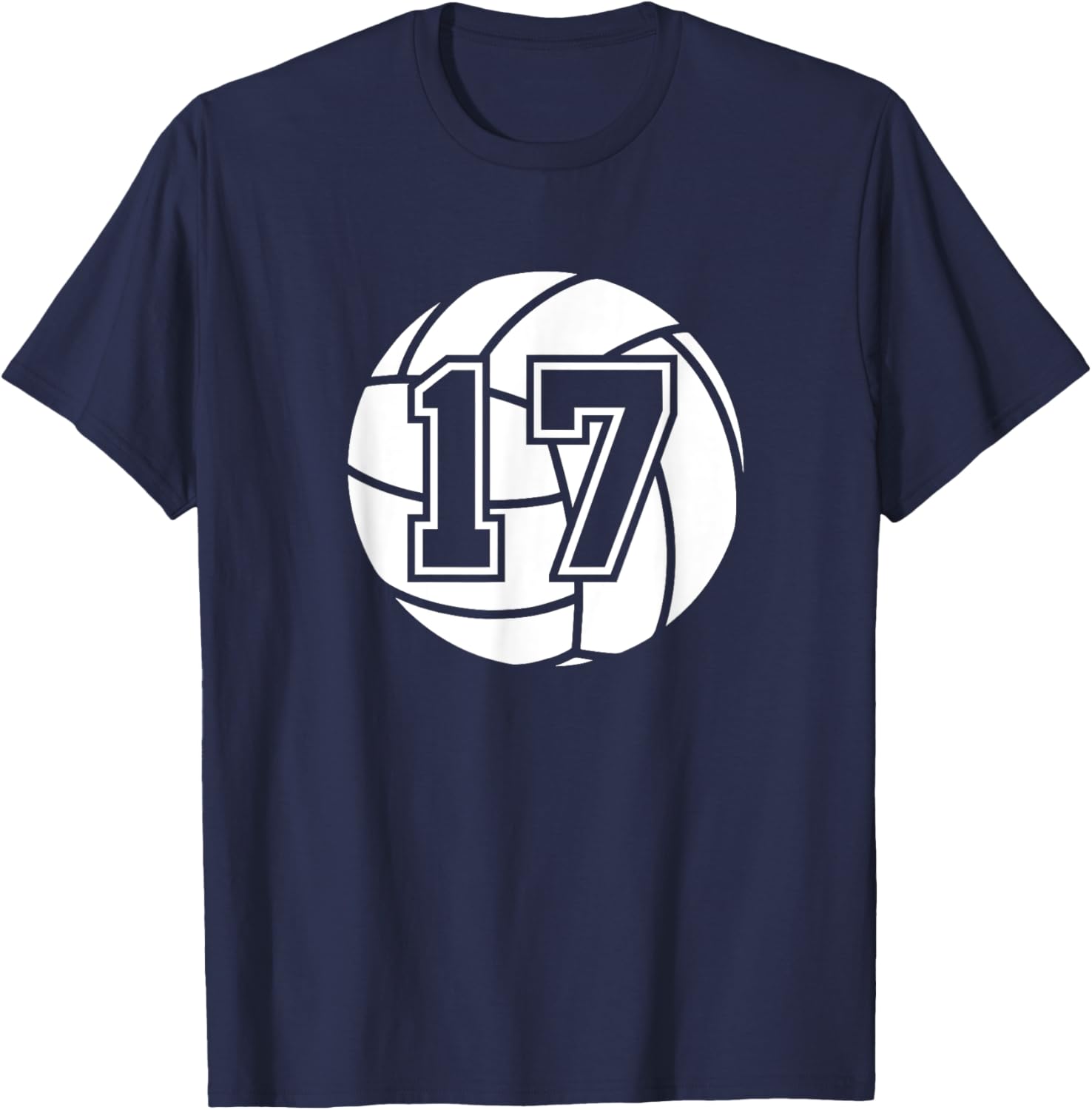 Volleyball Player #17 Volleyball Mom Dad Jersey Number 17 T-Shirt - T-Shirt | Navy