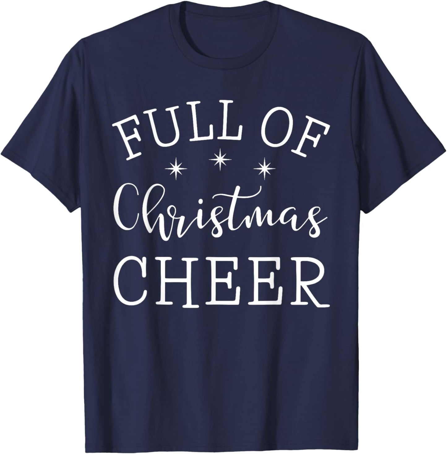Full Of Christmas Beer And Christmas Cheer Couple Matching T-Shirt - T-Shirt | Navy