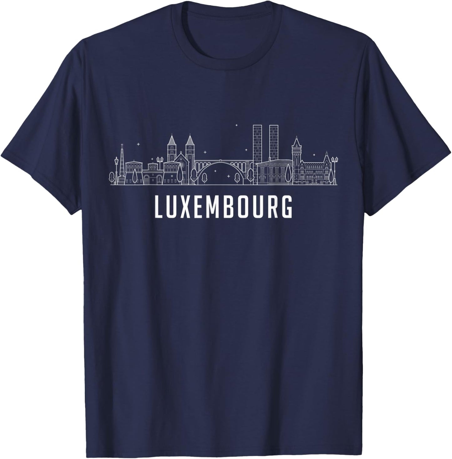 Luxembourg Monuments Tourist Attraction T-Shirt - T-Shirt | Navy