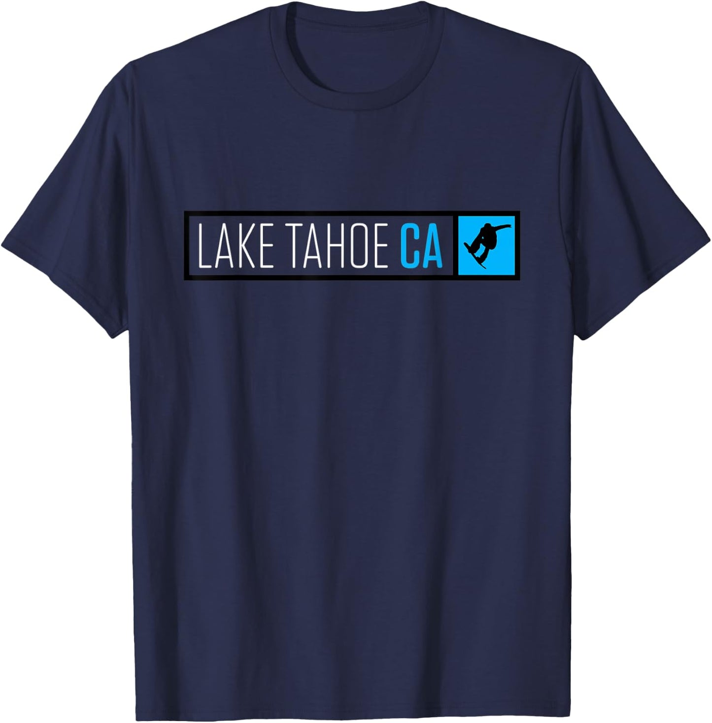 Lake Tahoe CA Snowboard Box Type T-Shirt - T-Shirt | Navy