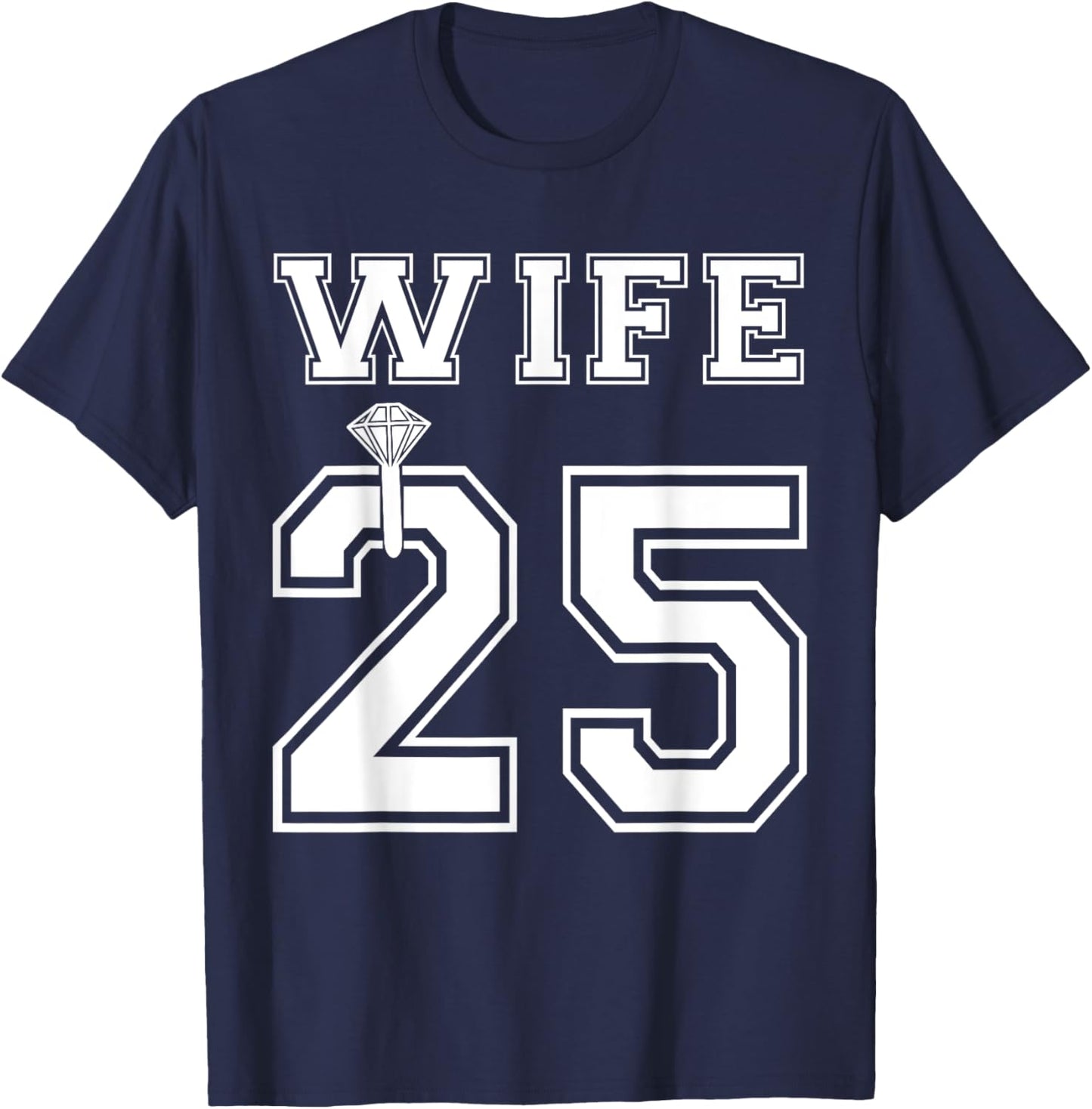 Wife 2025 Husband Matching Engagement Party Honeymoon T-Shirt - T-Shirt | Navy