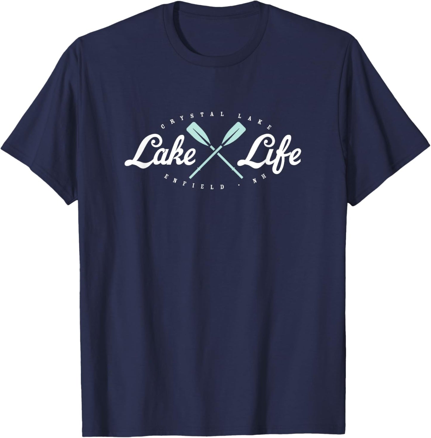 Crystal Lake NH Vintage Boating Paddle Lake Life Summer Men Women Kids T-Shirt - T-Shirt | Navy