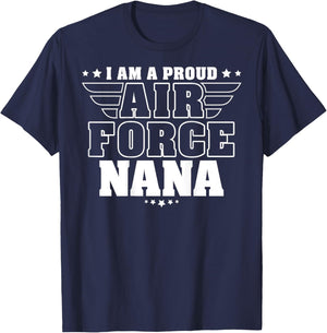 Proud Air Force Nana Patriotic Pride Military Grandmother Women Men T-Shirt - T-Shirt | Navy