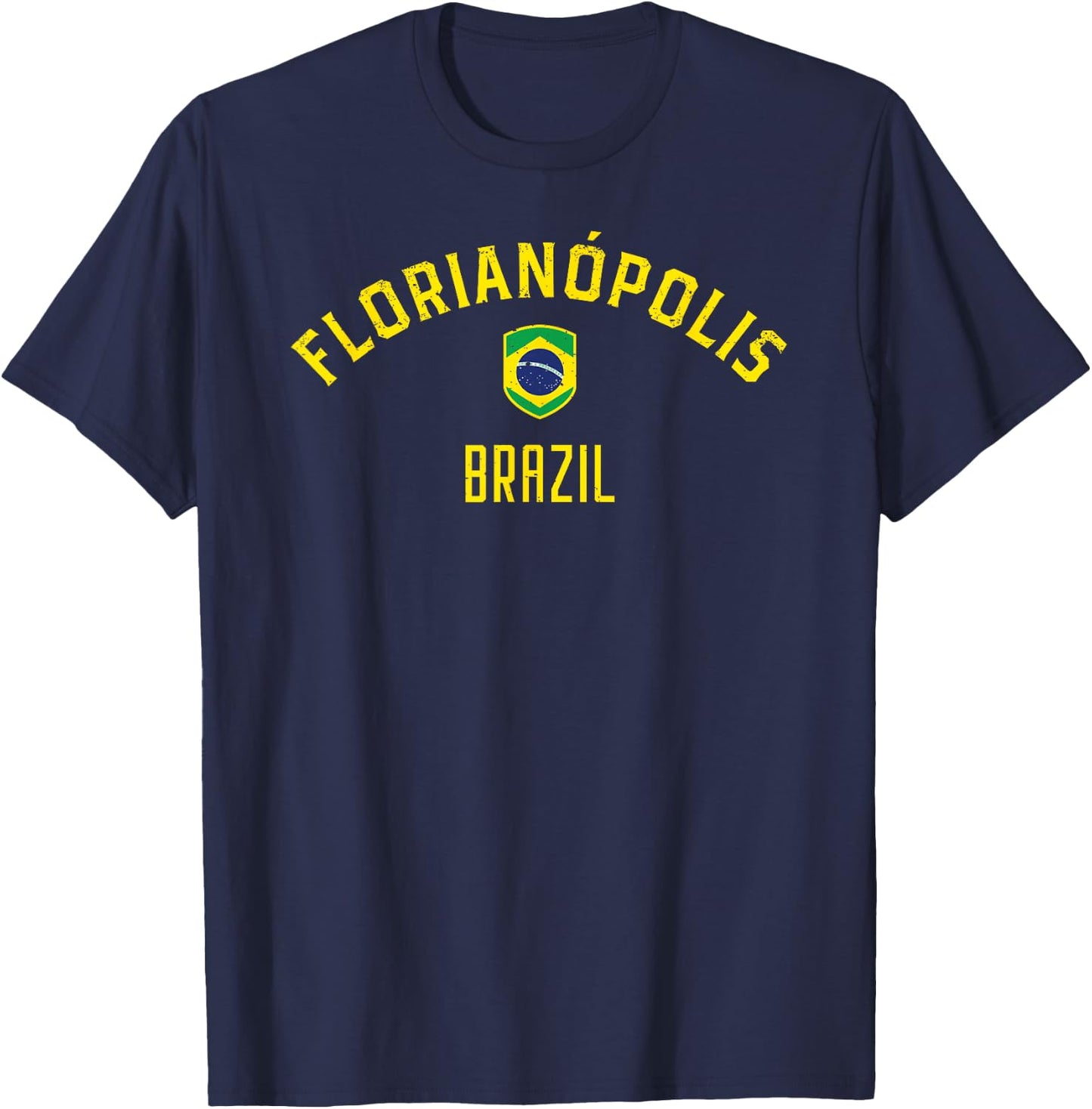 Florianopolis Brazil - Brazilian Flag T-Shirt - T-Shirt | Navy