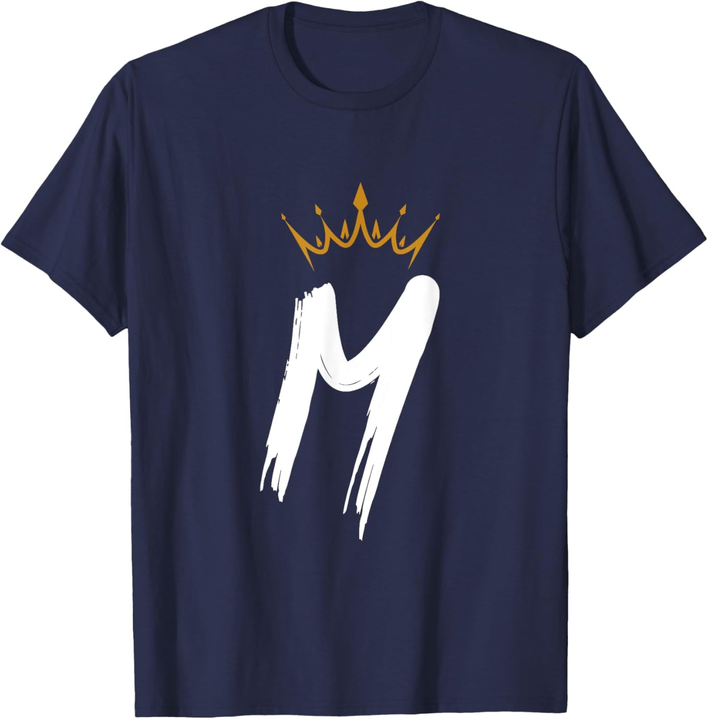 Queen King Letter M - Favorite Letter With Crown Alphabet T-Shirt - T-Shirt | Navy