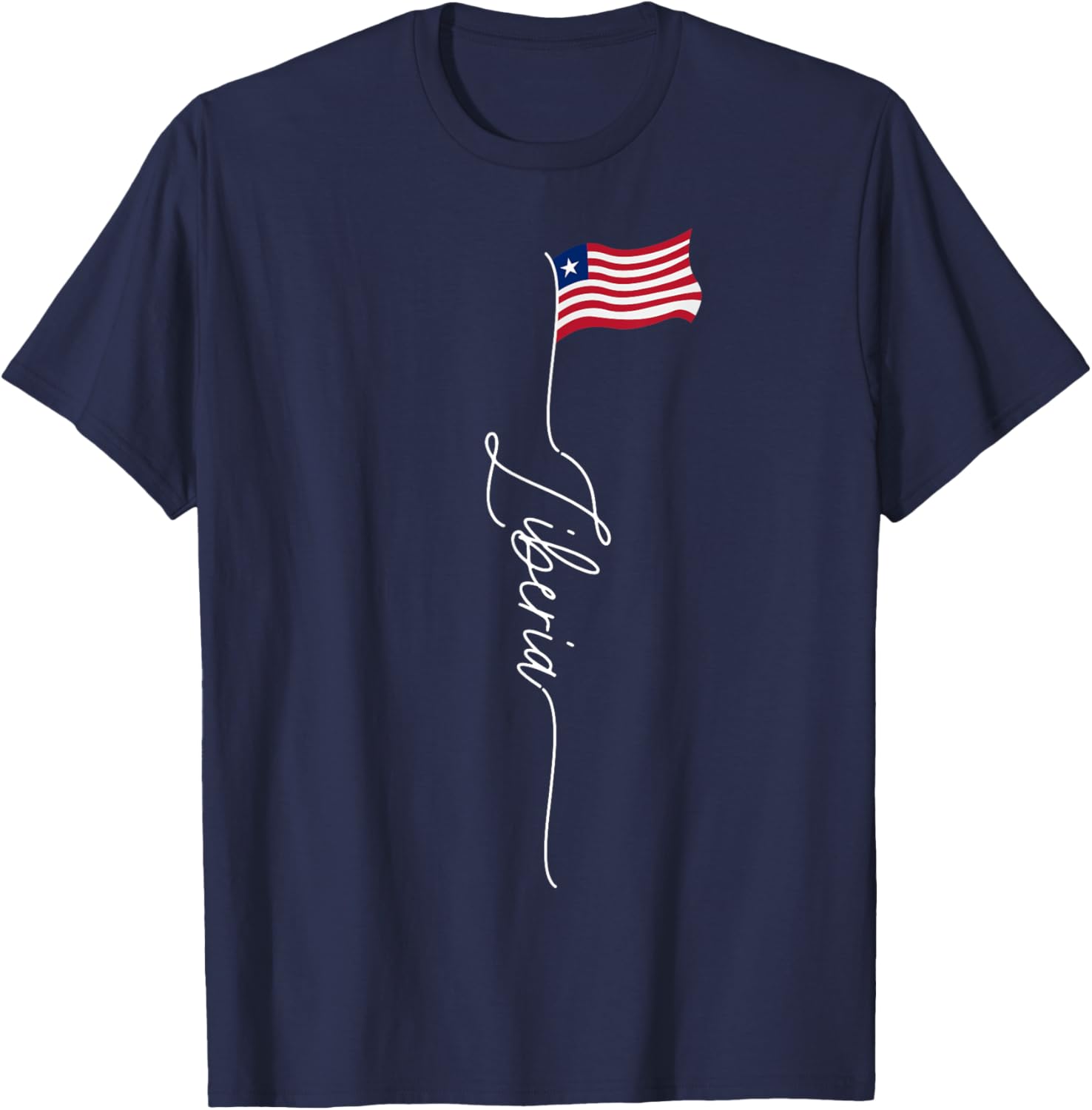 Liberia, Liberia Flag, elegant Liberian Patriotic Flag T-Shirt - T-Shirt | Navy