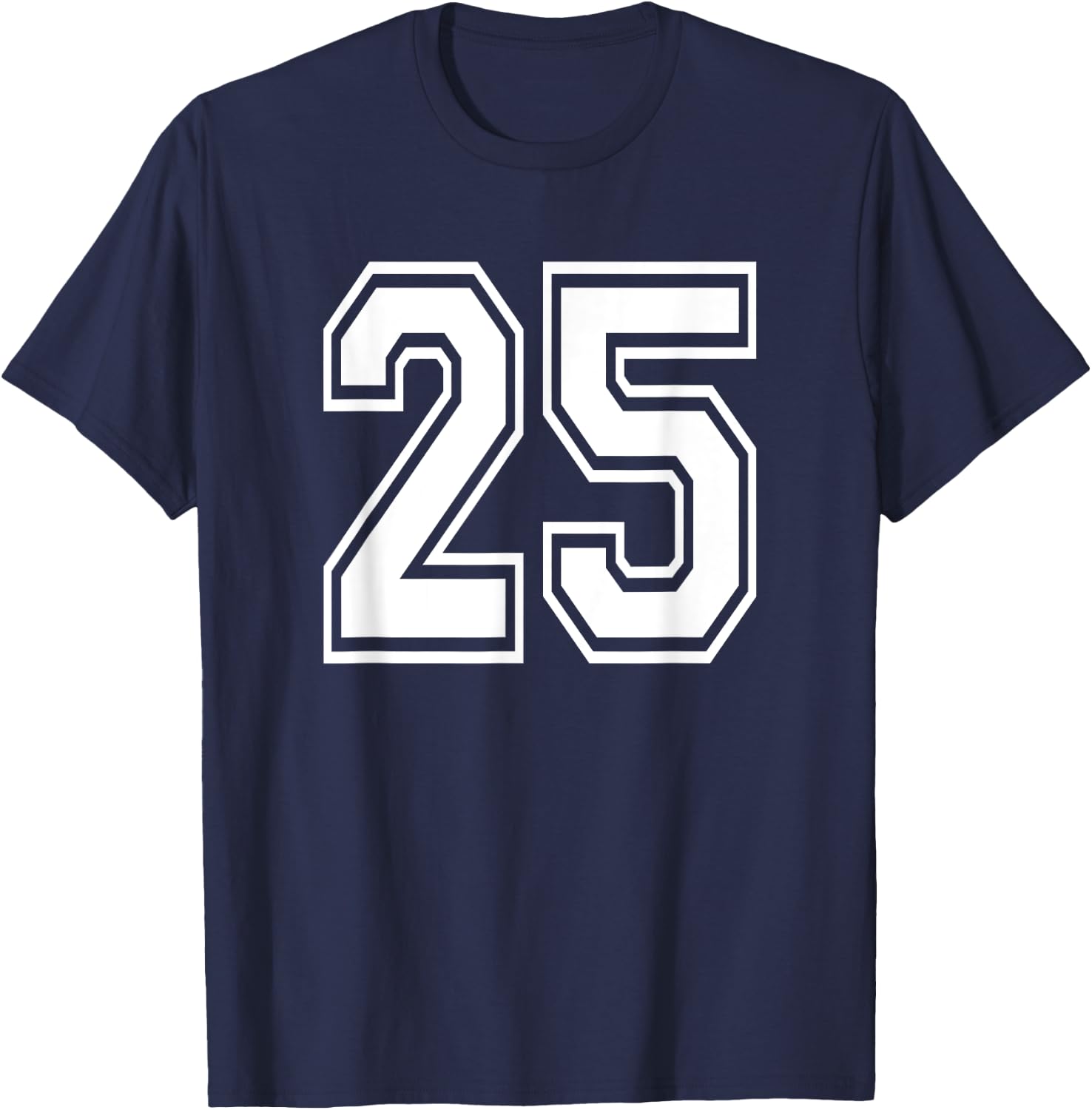 Number 25 Birthday Gift Sports Player Team Numbered Jersey T-Shirt - T-Shirt | Navy