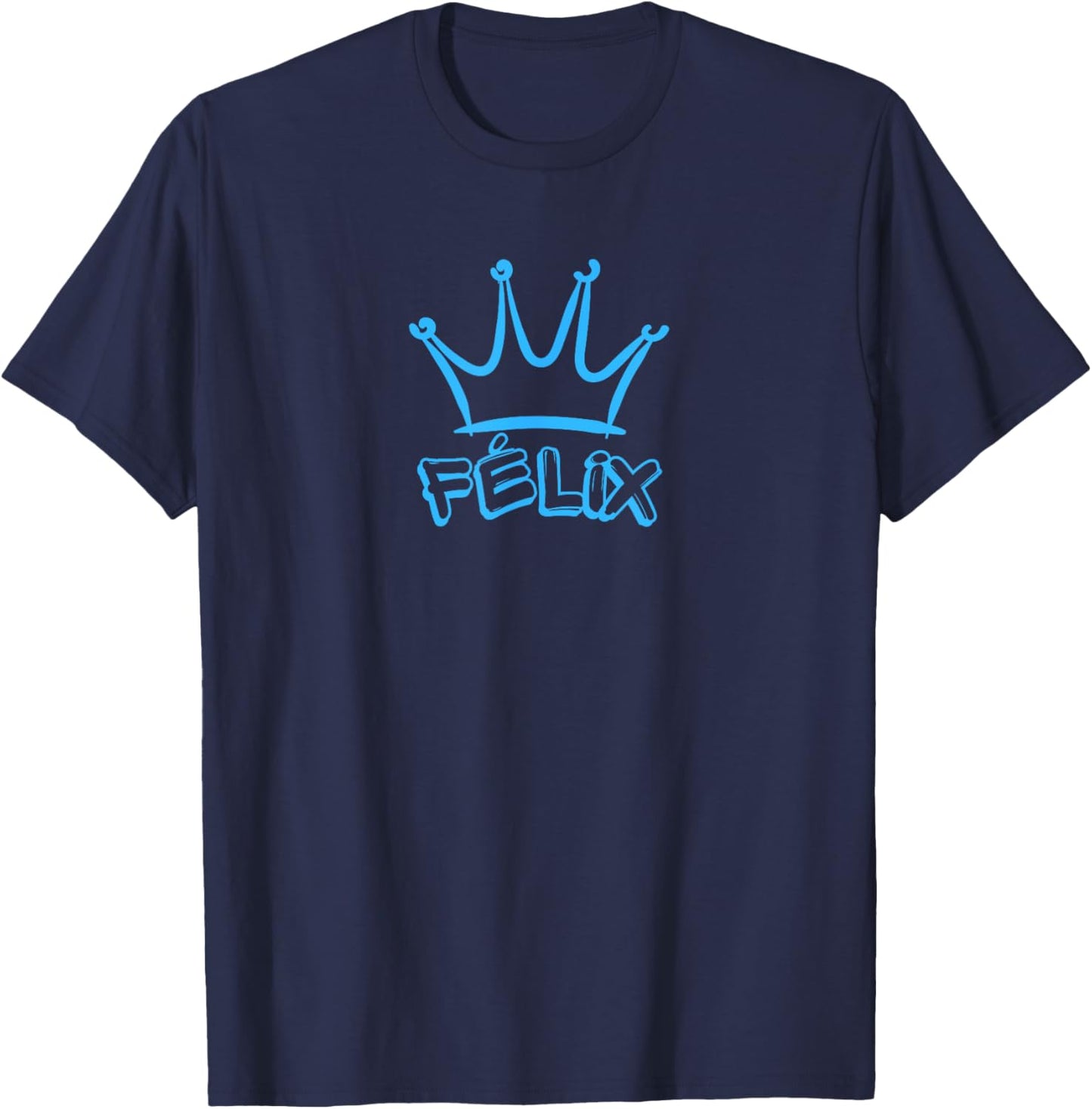King Félix / Blue Crown & Name Félix Graffiti T-Shirt - T-Shirt | Navy