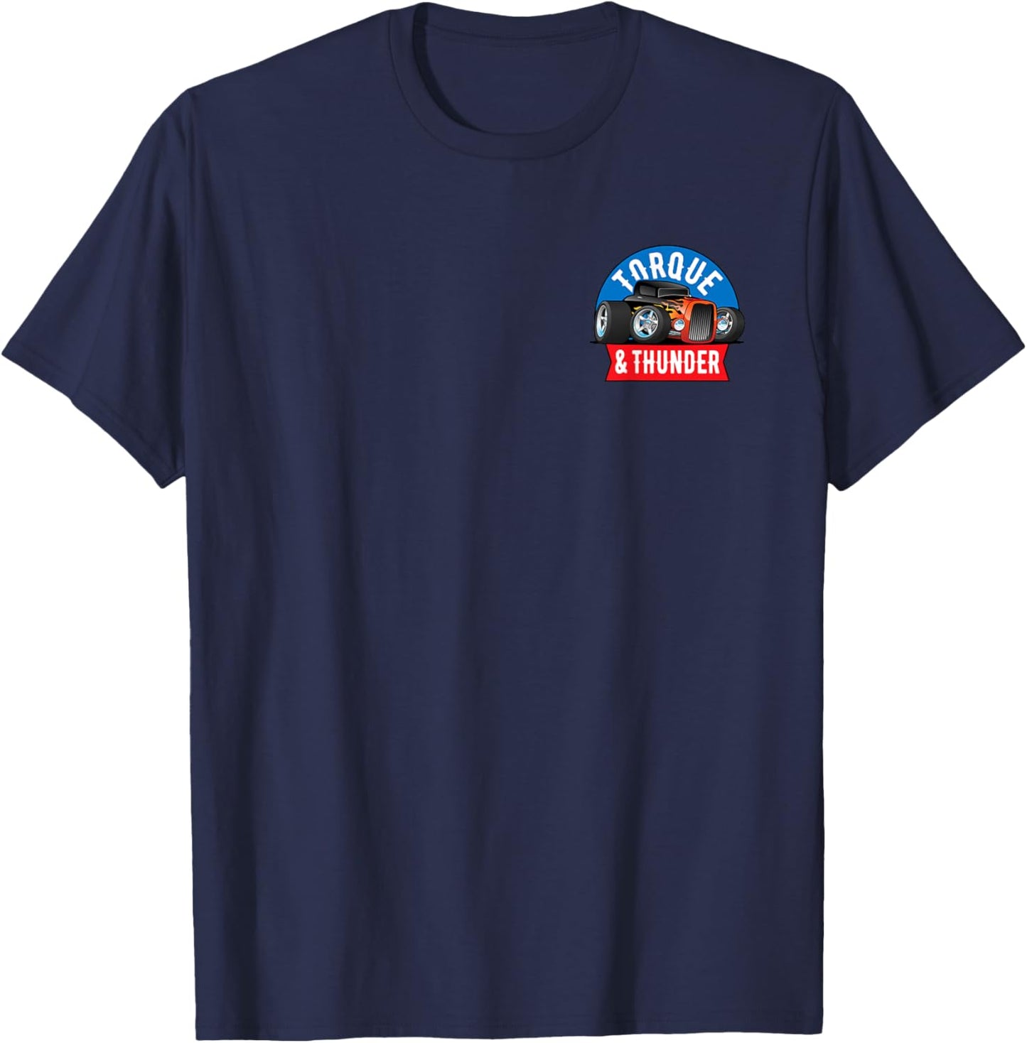 Torque and Thunder Muscle Cars Classic Cars Hotrods Cartoon T-Shirt - T-Shirt | Navy