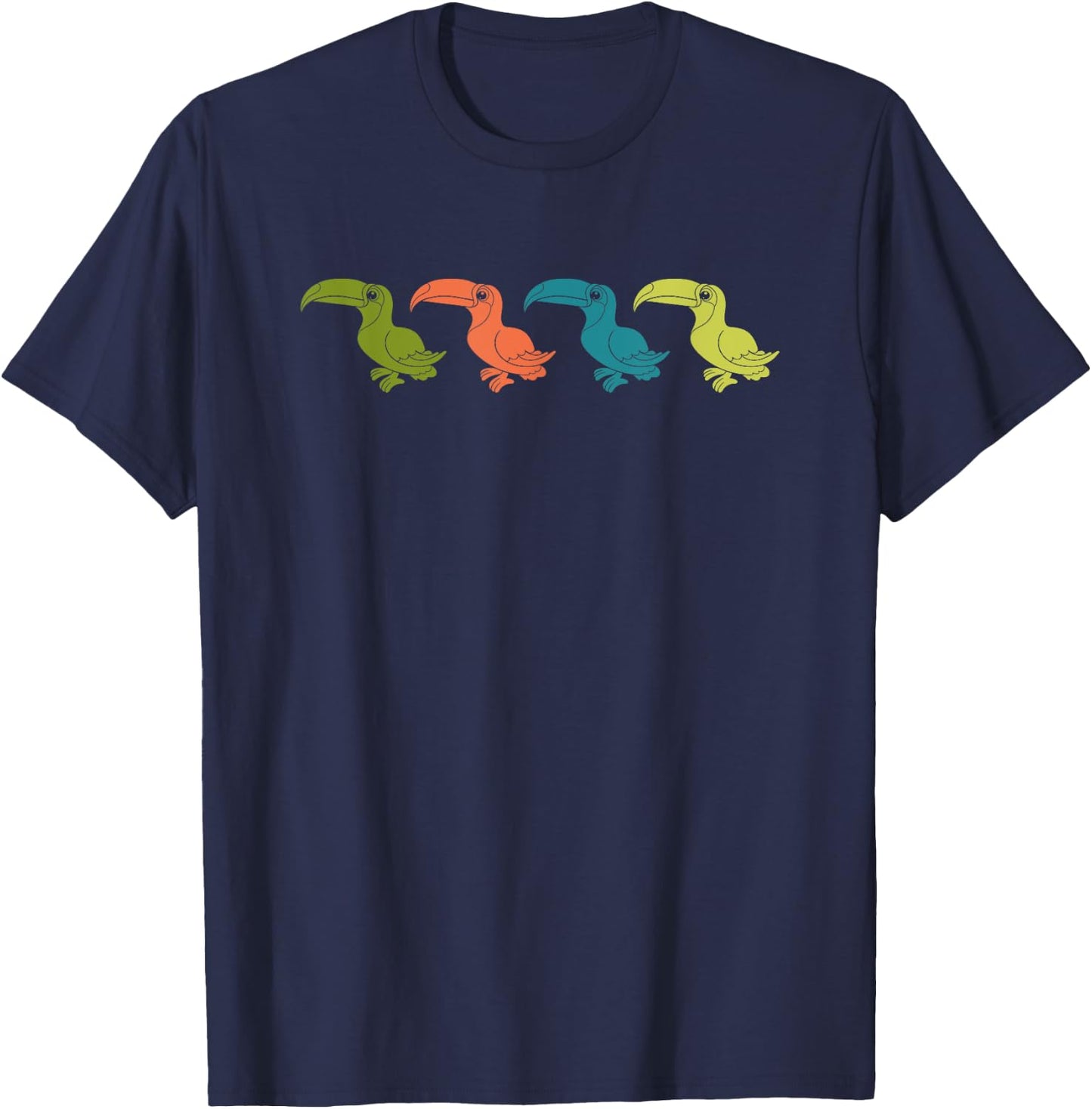 Retro Exotic Bird Tropical Toucan T-Shirt - T-Shirt | Navy