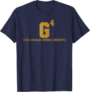 G4 God Goals Grind Growth Funny Christian T-Shirt - T-Shirt | Navy