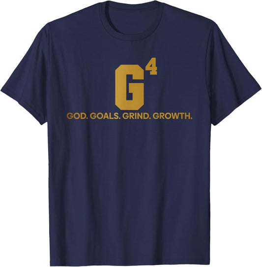 G4 God Goals Grind Growth Funny Christian T-Shirt - T-Shirt | Navy
