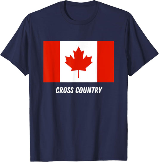 Patriotic Support Cross Country Canada Team Sport Canadian T-Shirt - T-Shirt | Navy