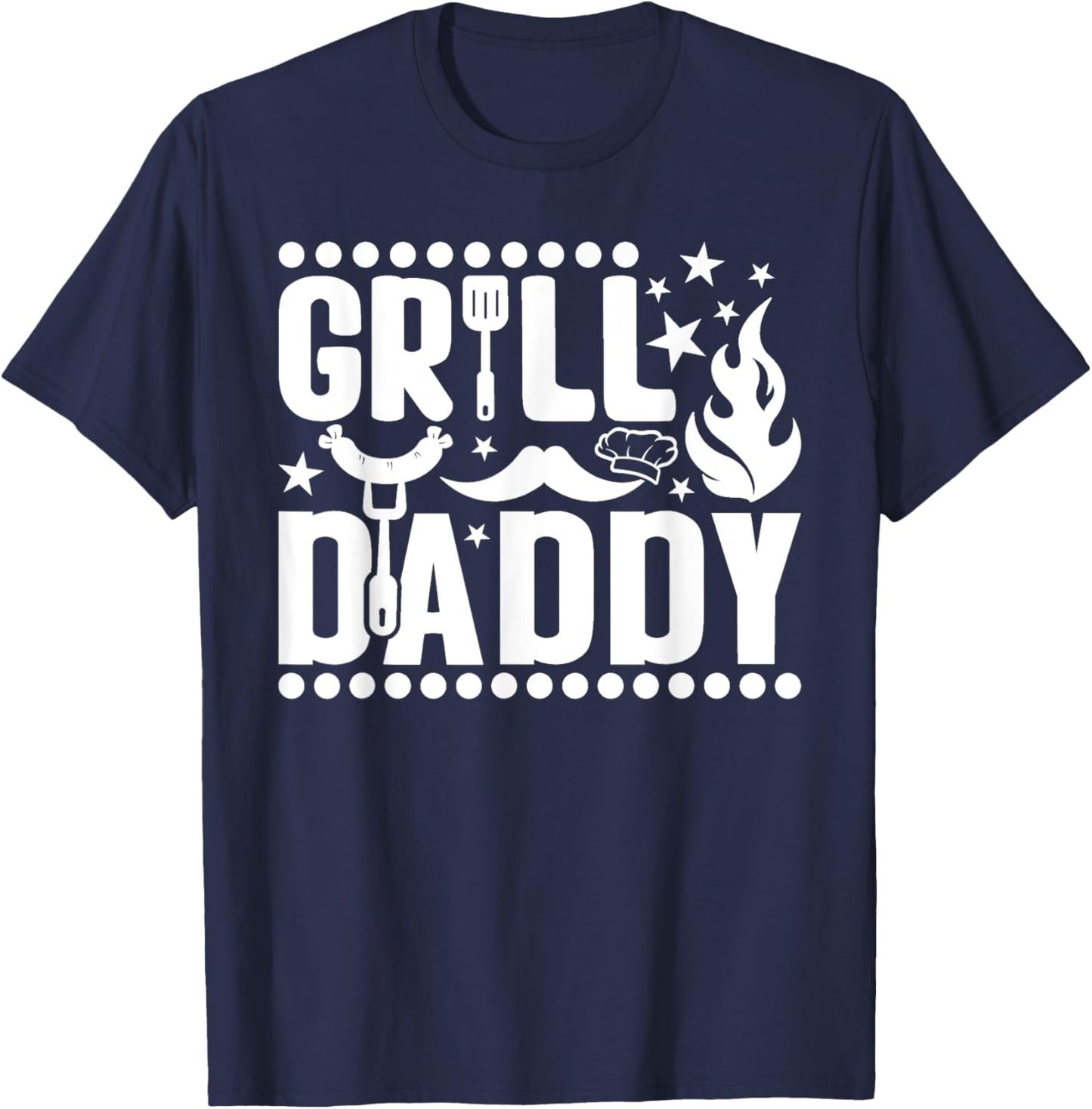 Barbecue Grill Daddy Master BBQ Smoker Chef Dad T-Shirt - T-Shirt | Navy
