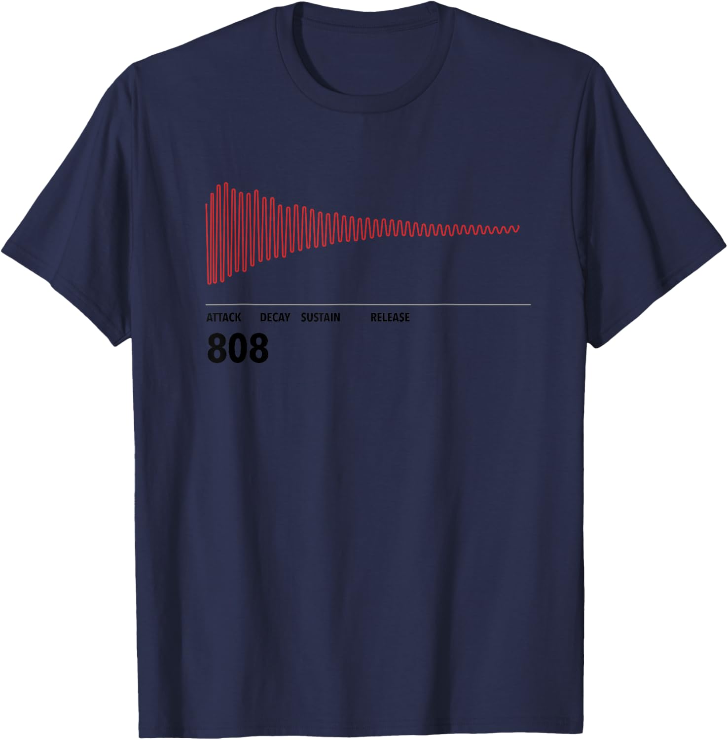 808 Drum Sine Wave Trap Rap Drummer Music Producer DJ Plugin T-Shirt - T-Shirt | Navy