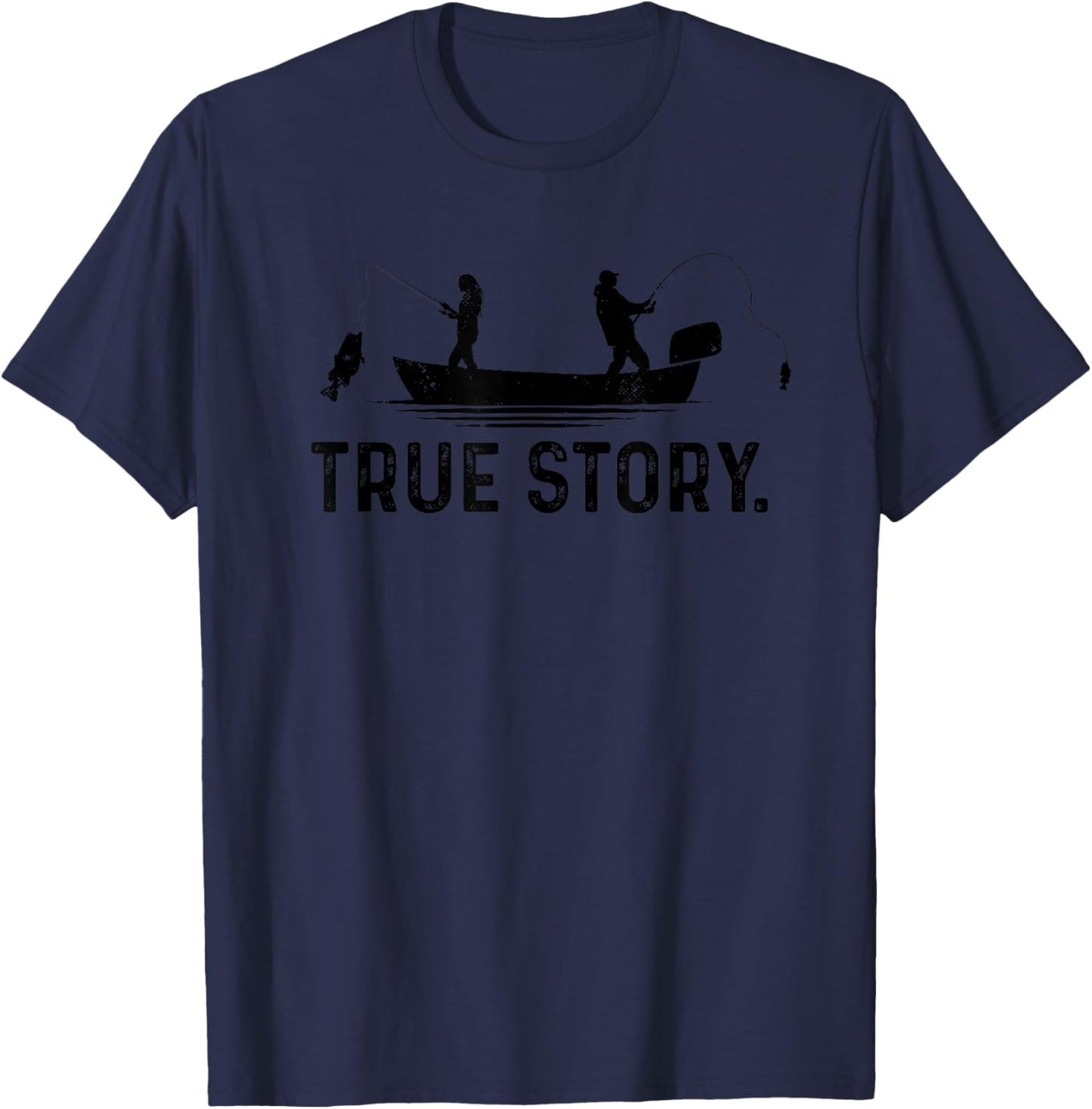 Funny Fishing Couple Men Women T-Shirt - T-Shirt | Navy