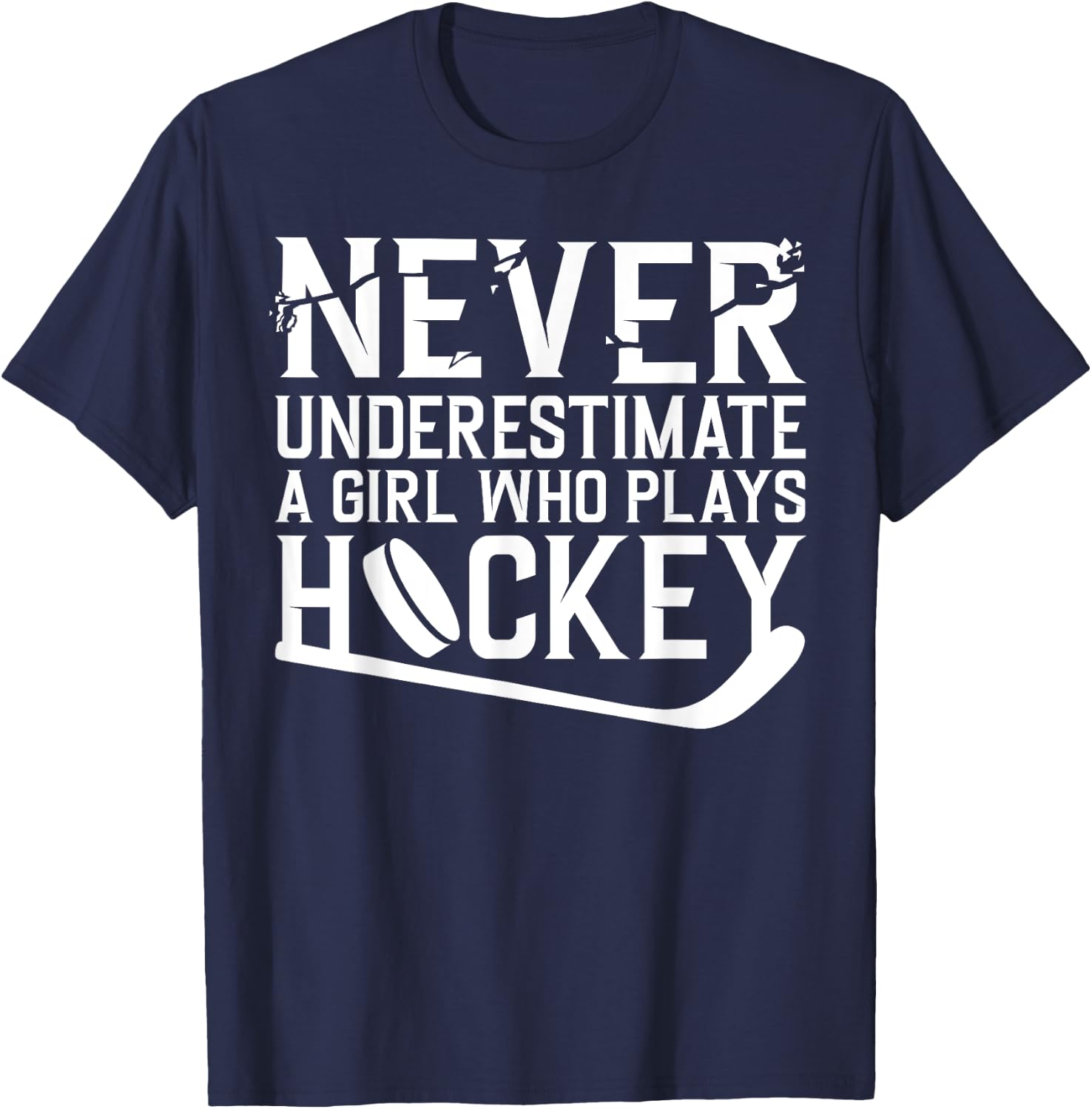 Funny Hockey Girls Ice Hockey Player Hockey Lovers T-Shirt - T-Shirt | Navy