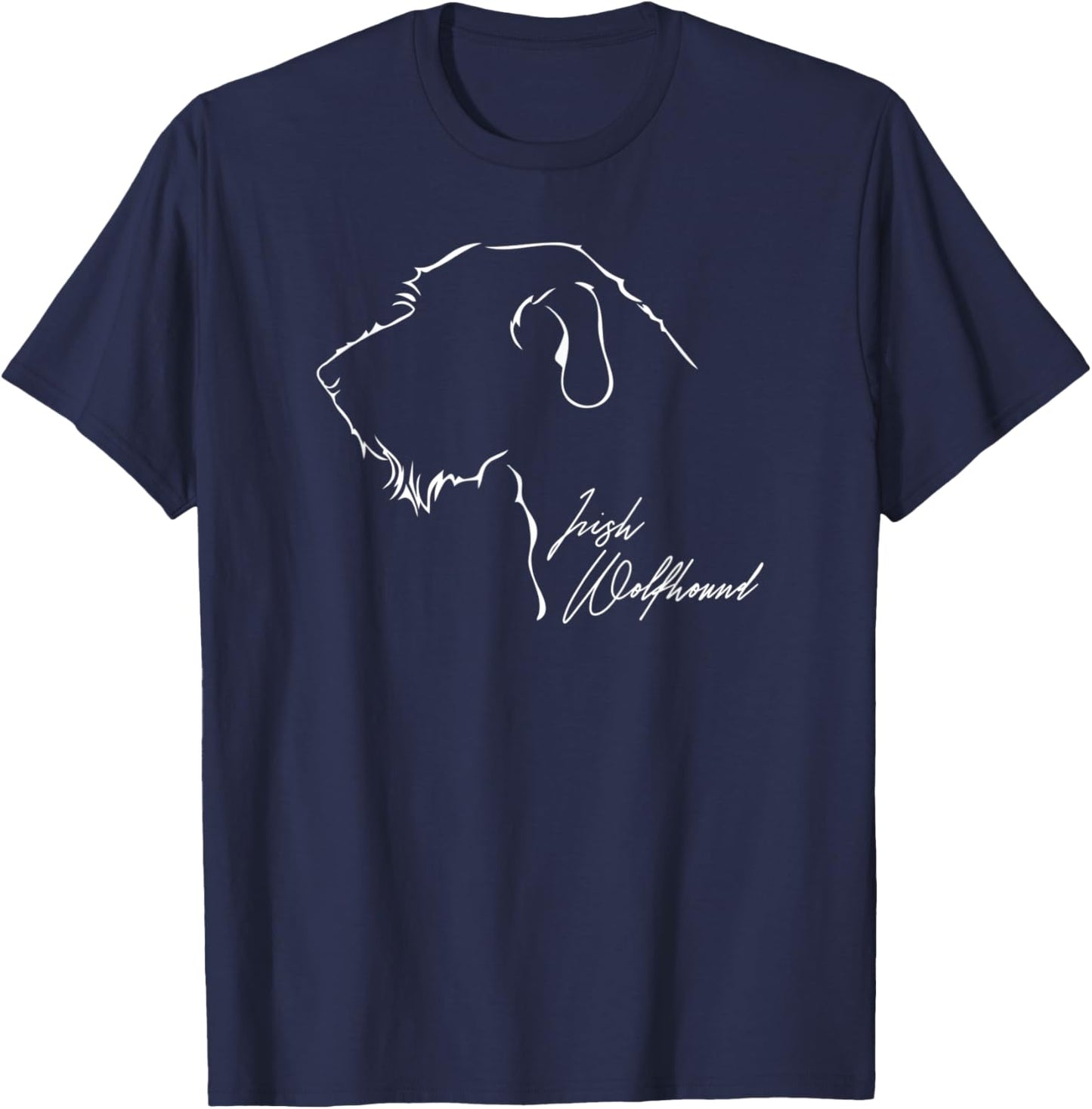 Irish Wolfhound Profil Dog Breed T-Shirt - T-Shirt | Navy