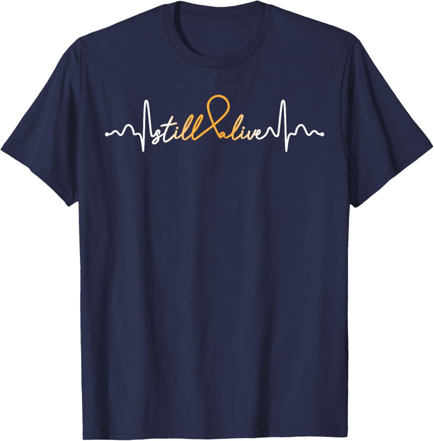 Still Alive- Appendix Cancer Awareness Supporter Ribbon T-Shirt - T-Shirt | Navy