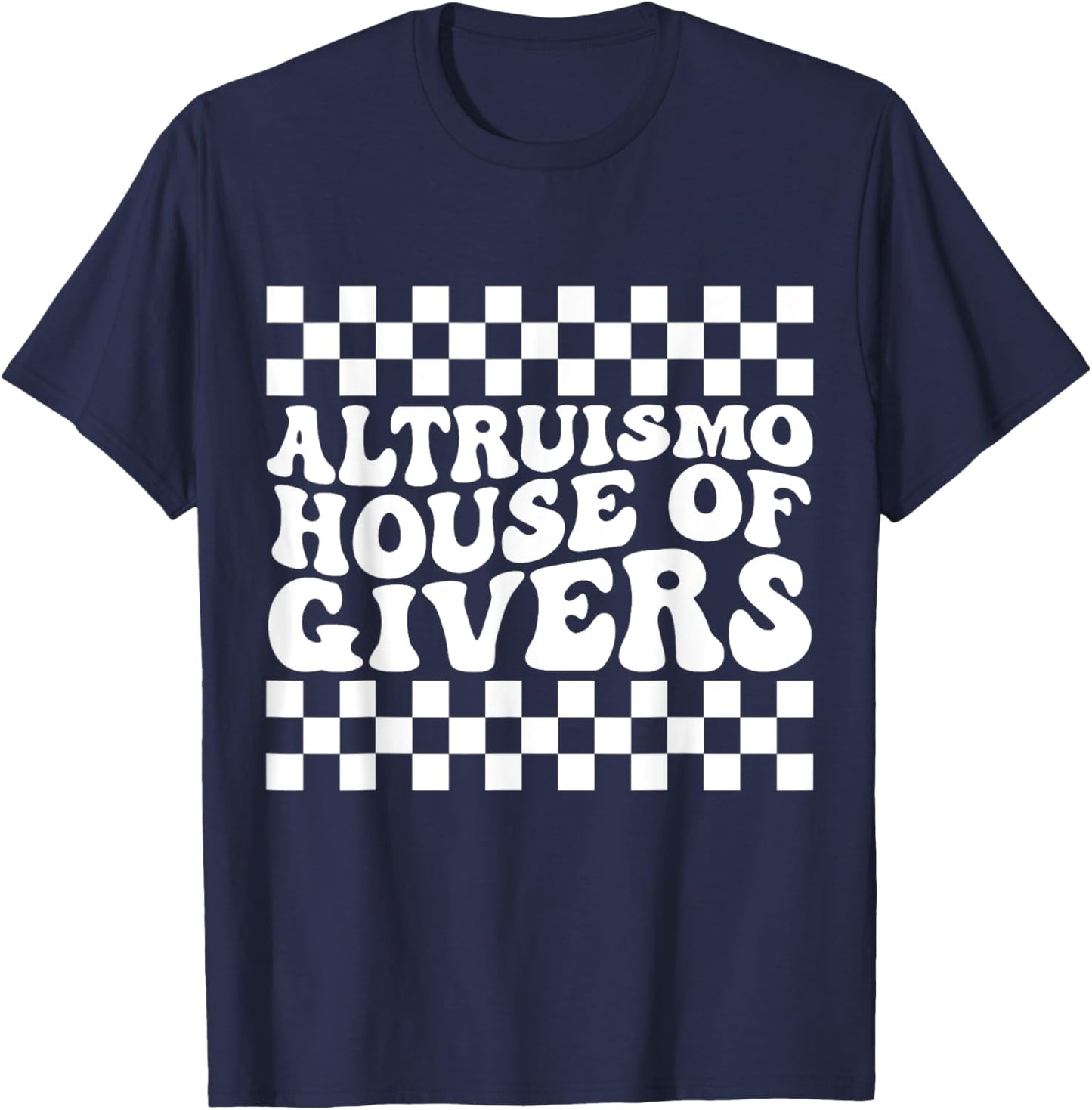 ALTRUISMO House Of Givers Black Retro Groovy Social ALTRUISM T-Shirt - T-Shirt | Navy