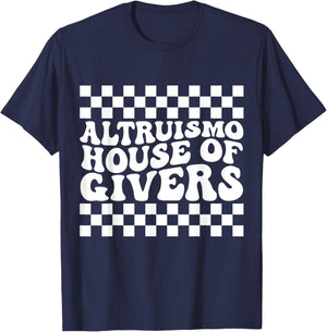 ALTRUISMO House Of Givers Black Retro Groovy Social ALTRUISM T-Shirt - T-Shirt | Navy