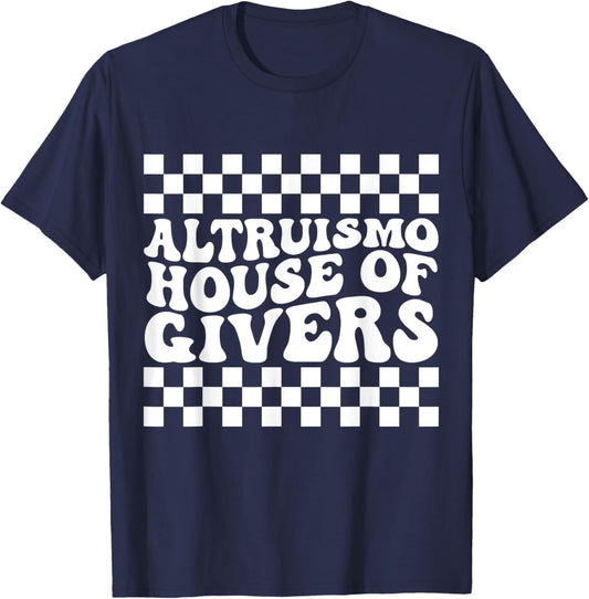 ALTRUISMO House Of Givers Black Retro Groovy Social ALTRUISM T-Shirt - T-Shirt | Navy