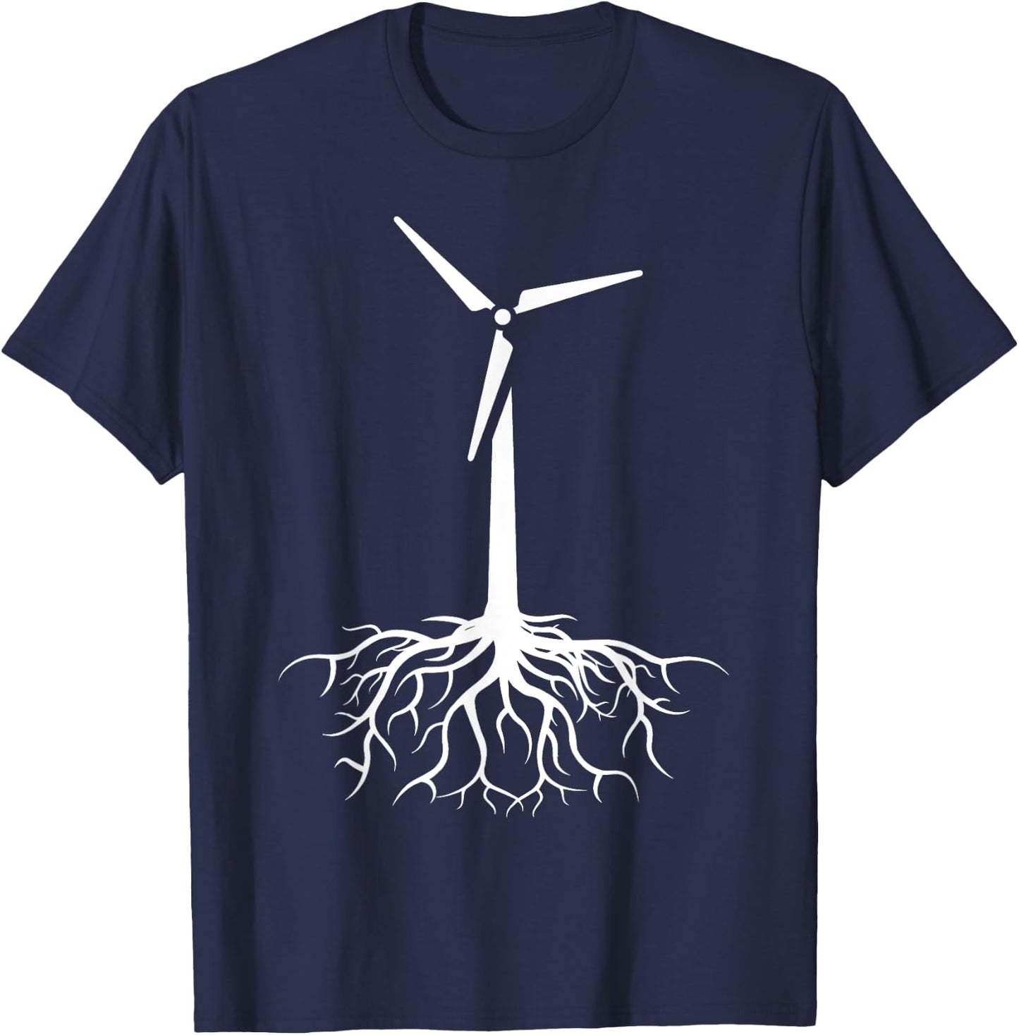 Wind Power - Ecology Electricity Bio CO2 Windmill T-Shirt - T-Shirt | Navy