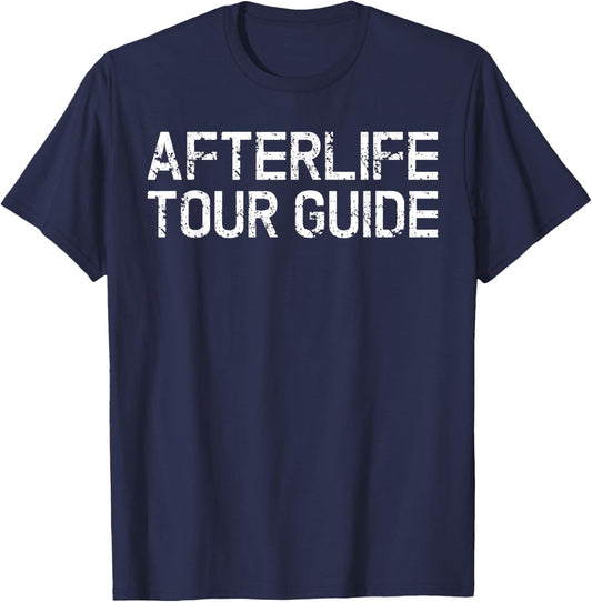 Fun Simple Paranormal Afterlife Tour Guide Halloween T-Shirt - T-Shirt | Navy