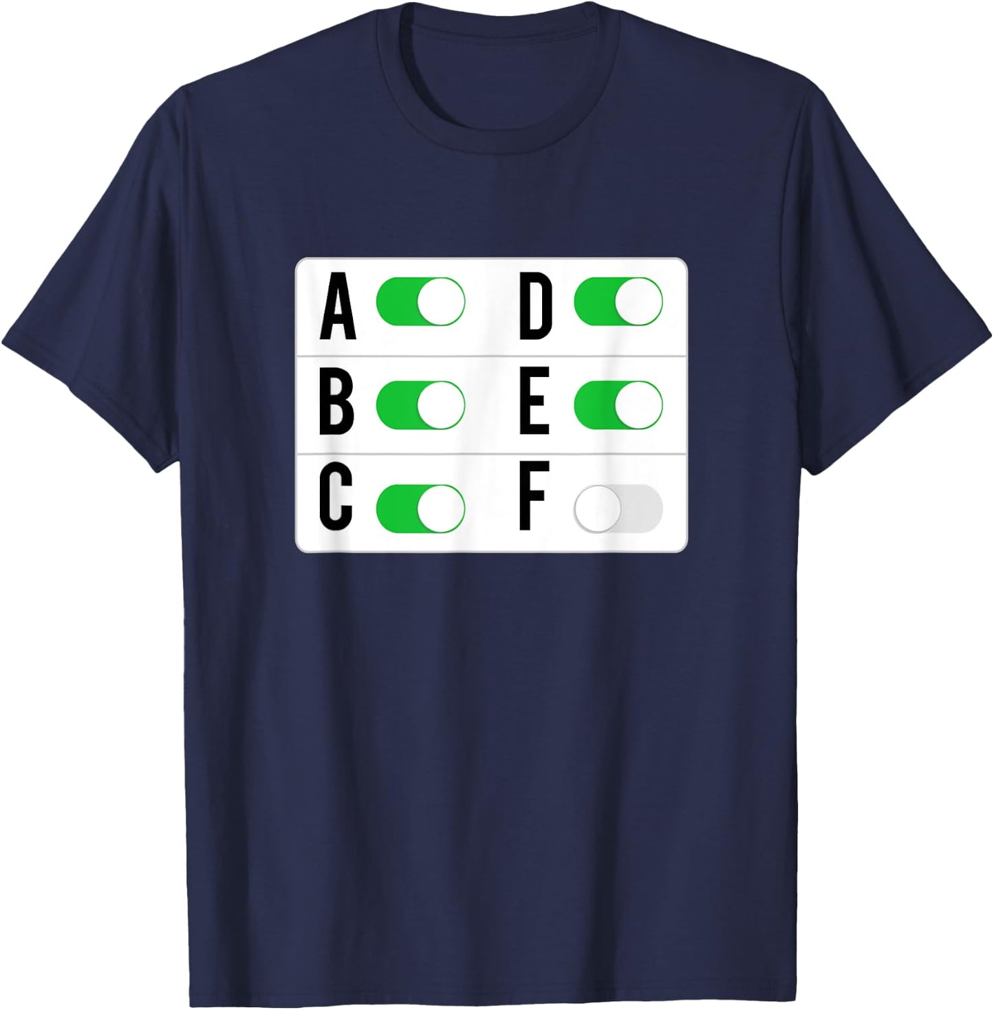 Fuck Off Button | Funny Offensive Sayings Graphic T-Shirt - T-Shirt | Navy