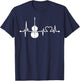 Double bass Heartbeat Funny Love For Music Orchestra Gift T-Shirt - T-Shirt | Navy