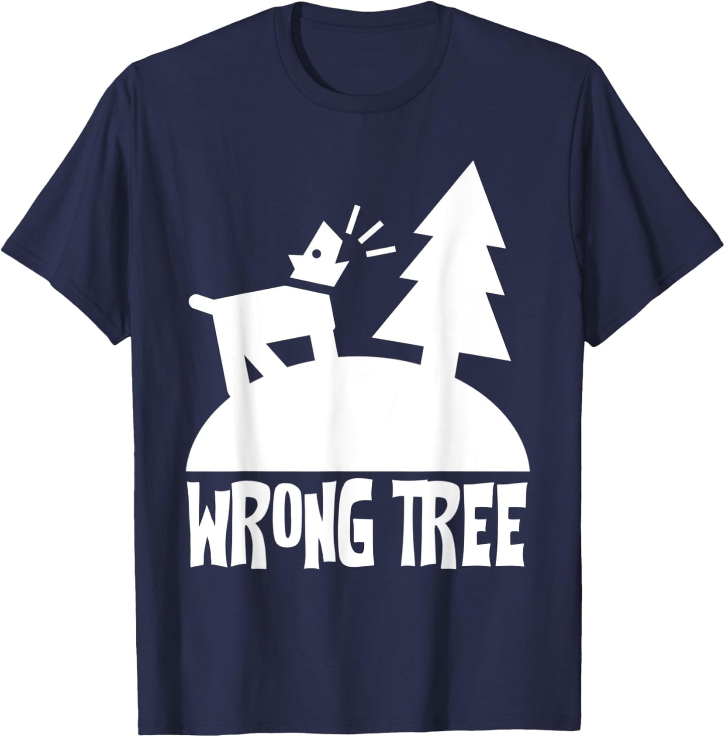 Barking Up the Wrong Tree Funny Dog Pun T-Shirt - T-Shirt | Navy