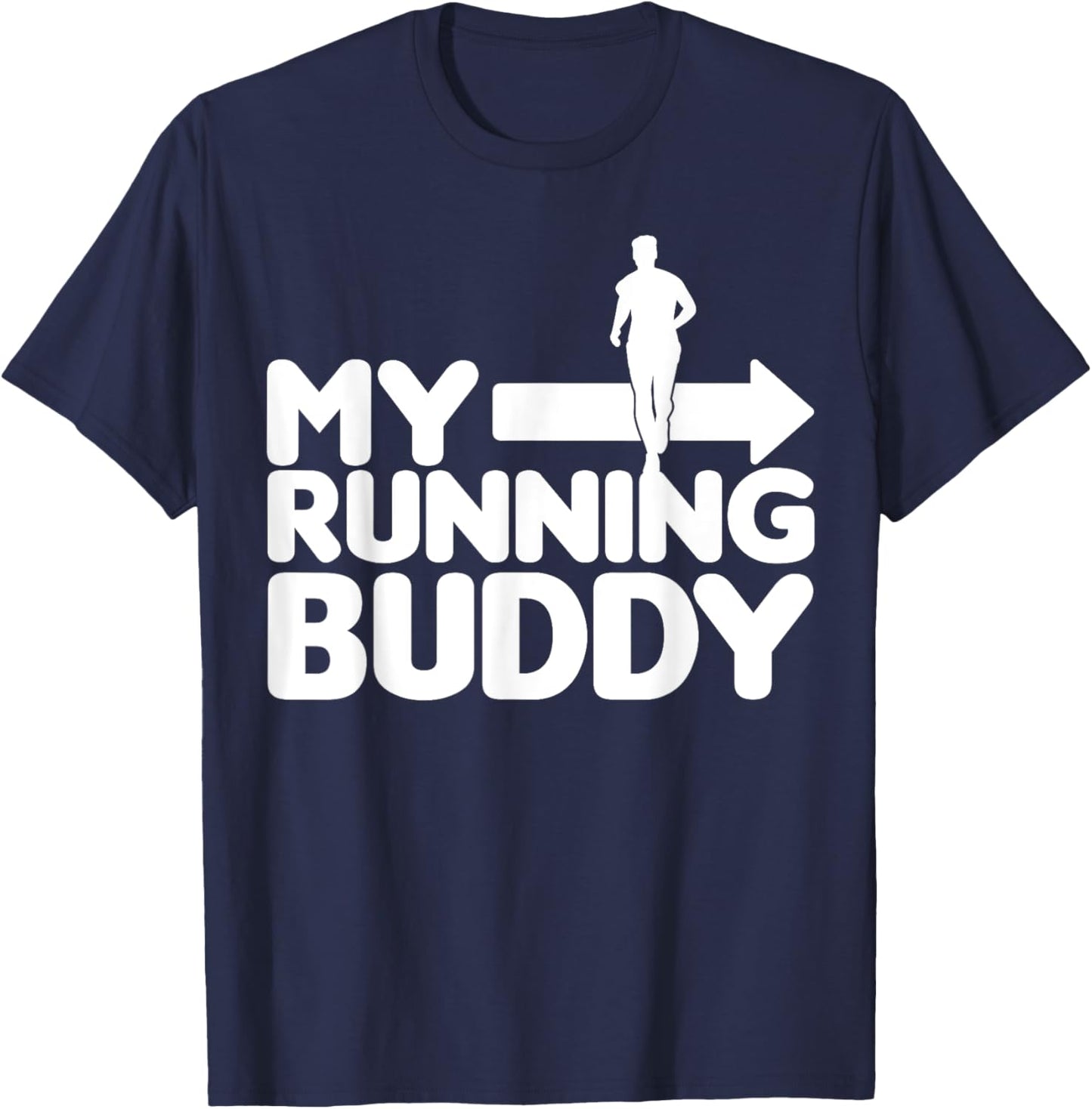 My Running Buddy - Funny Friends Set 1/2 pointing right T-Shirt - T-Shirt | Navy