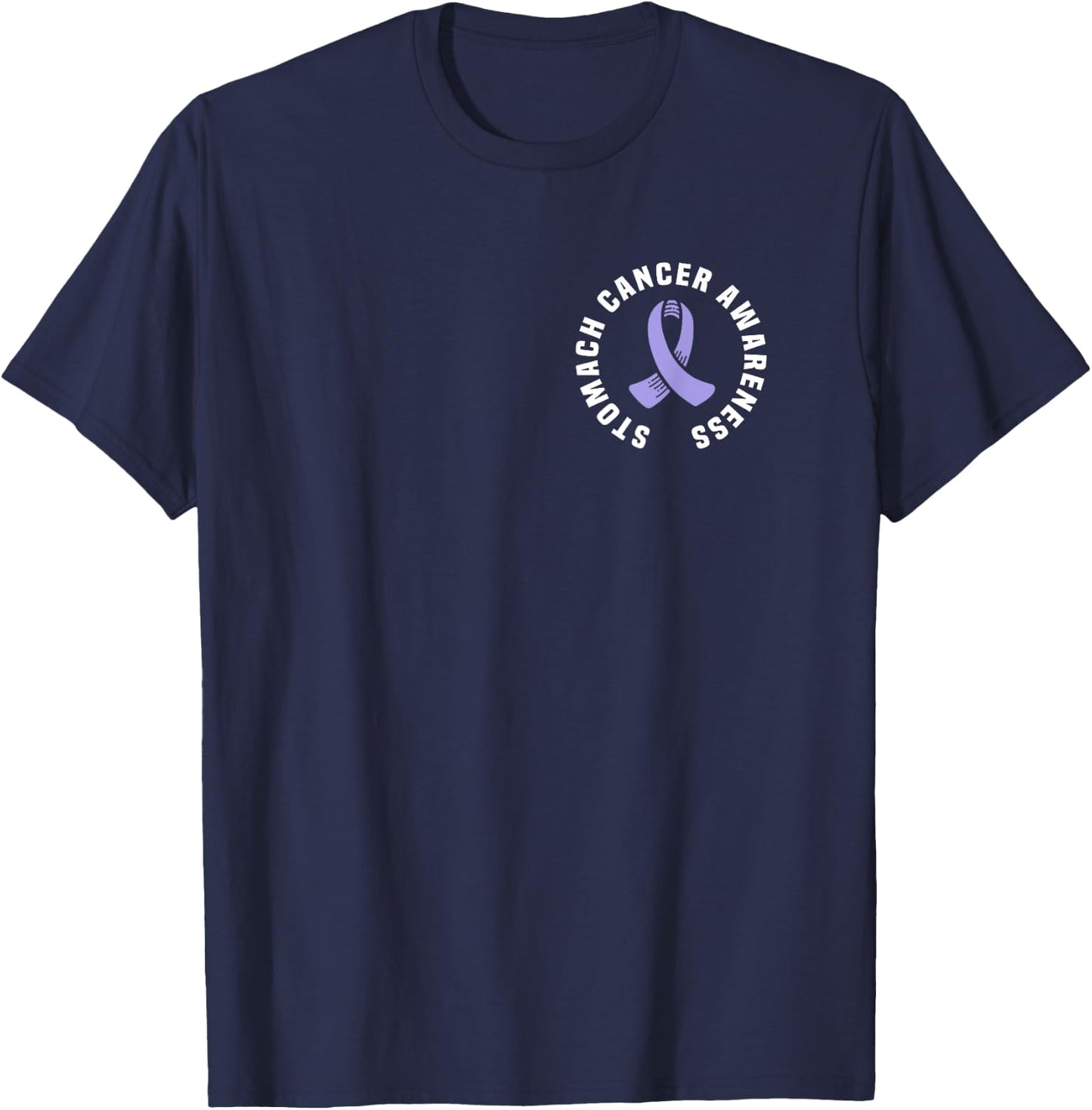 Support Stomach Cancer Awareness Periwinkle Ribbon T-Shirt - T-Shirt | Navy