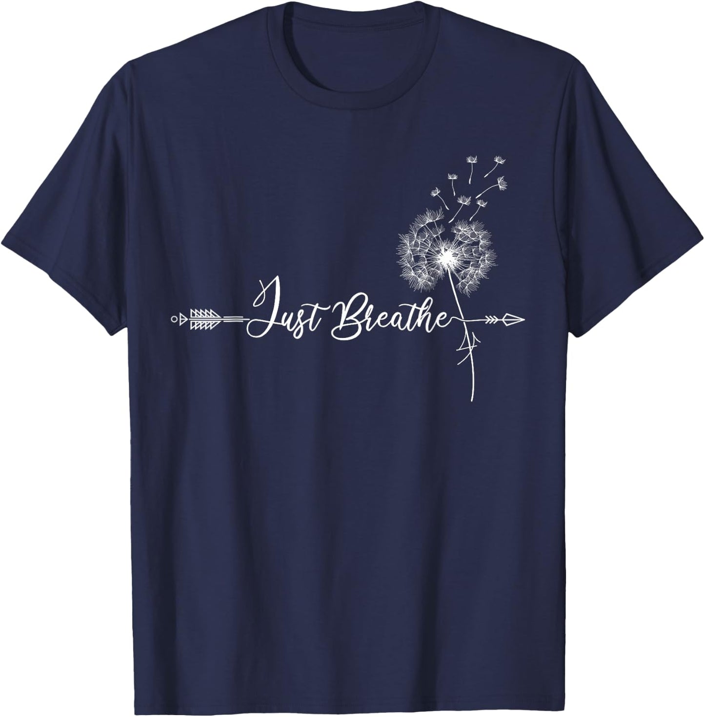 Just Dandelion Tattoo Arrow Breathing Dandelion Flower Sun T-Shirt - T-Shirt | Navy