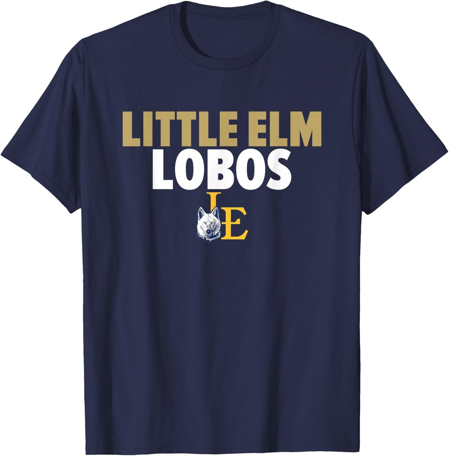 Little Elm Lobos Logo Bold HS T-Shirt - T-Shirt | Navy