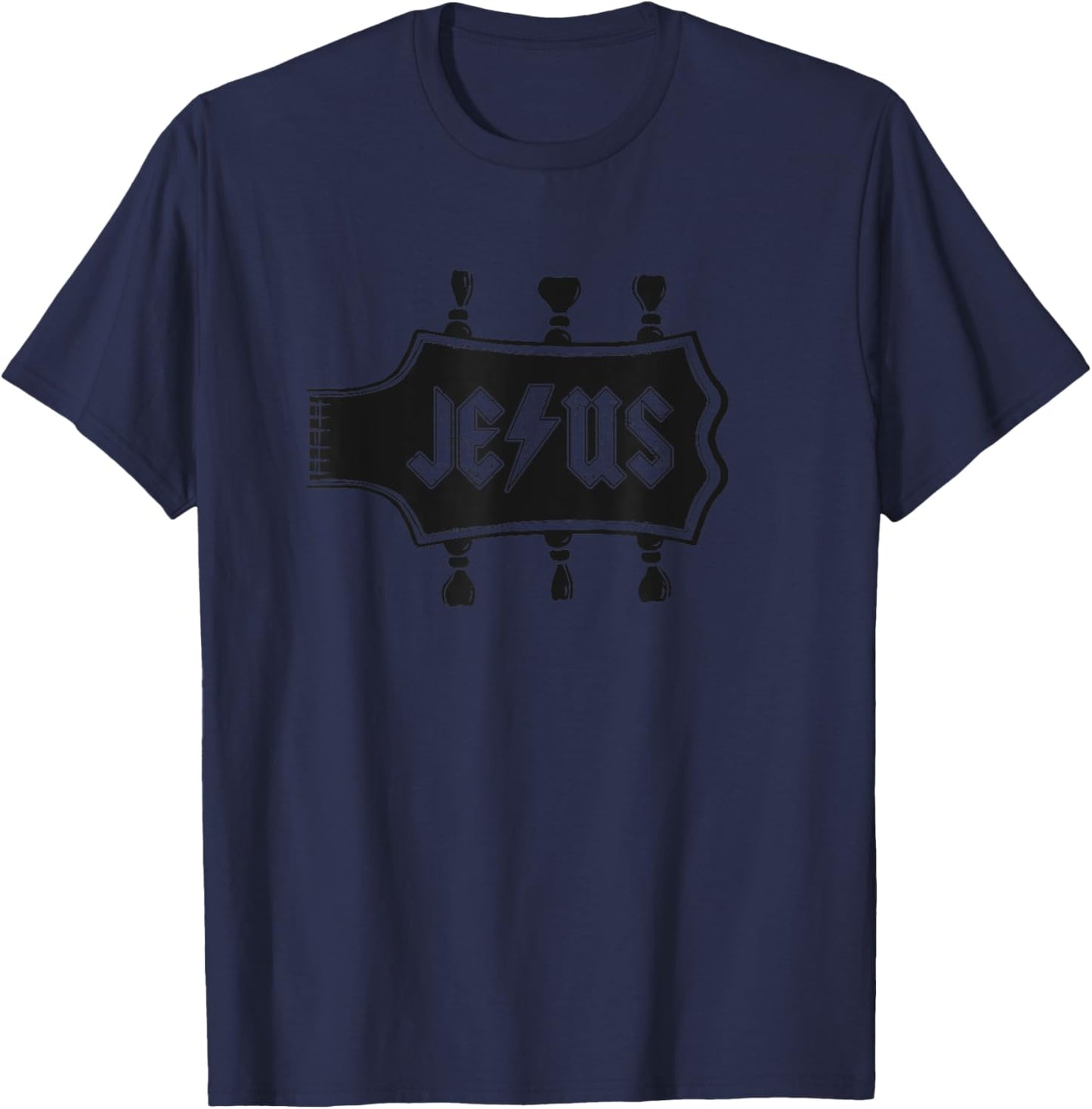 Jesus Rock and Roll Christian Music Worship Bible Verse T-Shirt - T-Shirt | Navy