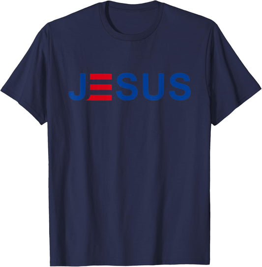 JESUS - Patriotic Christian Faith in God, Red White and Blue Women Kids Men T-Shirt - T-Shirt | Navy