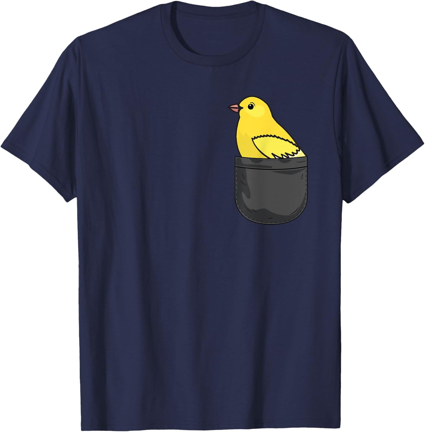 Canary in Pocket Funny Animal Lover Gift T-Shirt - T-Shirt | Navy