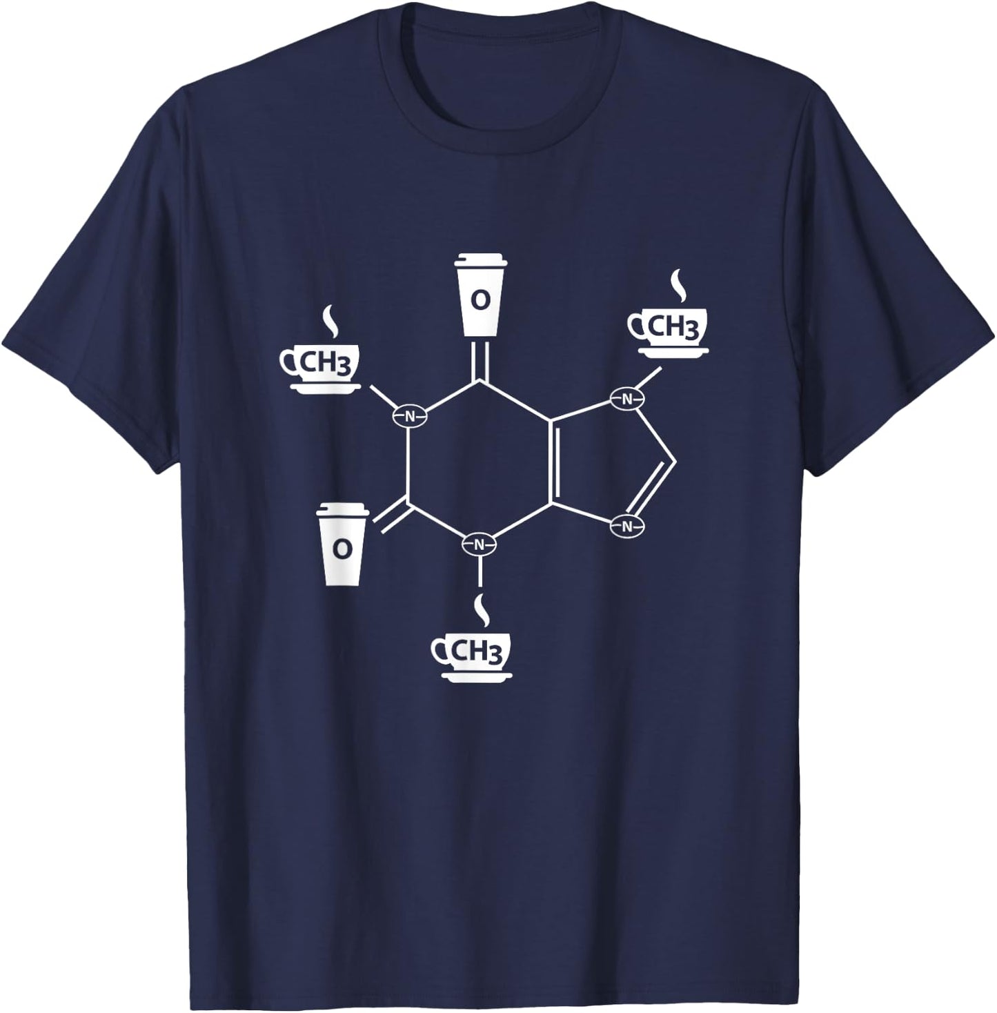 Caffeine Molecule Barista T-Shirt - T-Shirt | Navy