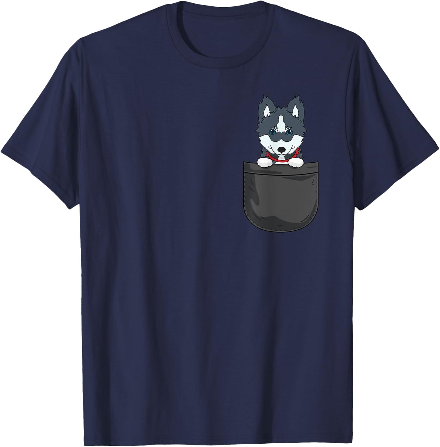 Pomsky Mama Dad Dog in Bag Cute Funny Animal T-Shirt - T-Shirt | Navy