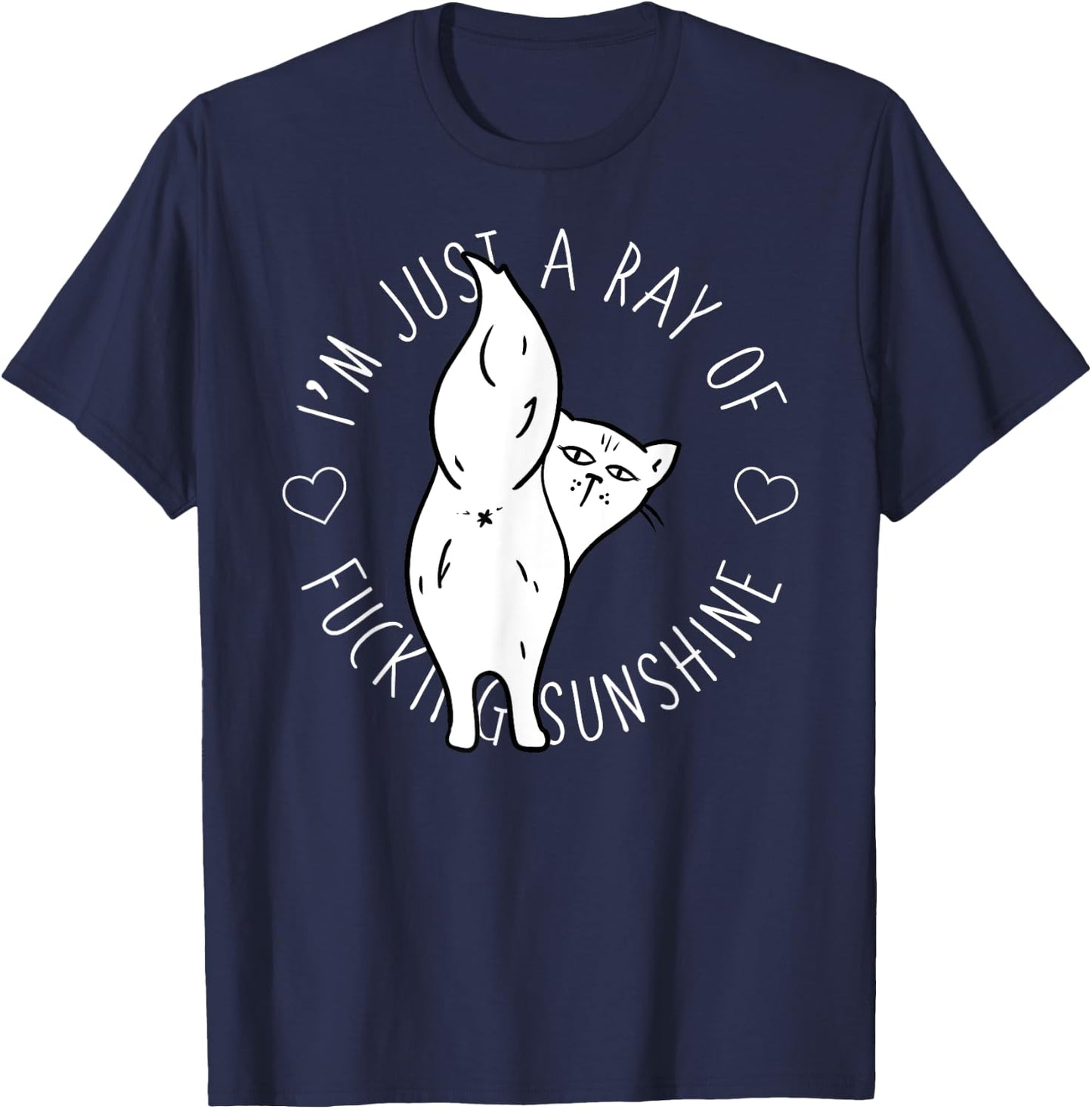 Salty Cat Ray of Fucking Sunshine Shirt Swear Offensive Men Women T-Shirt - T-Shirt | Navy