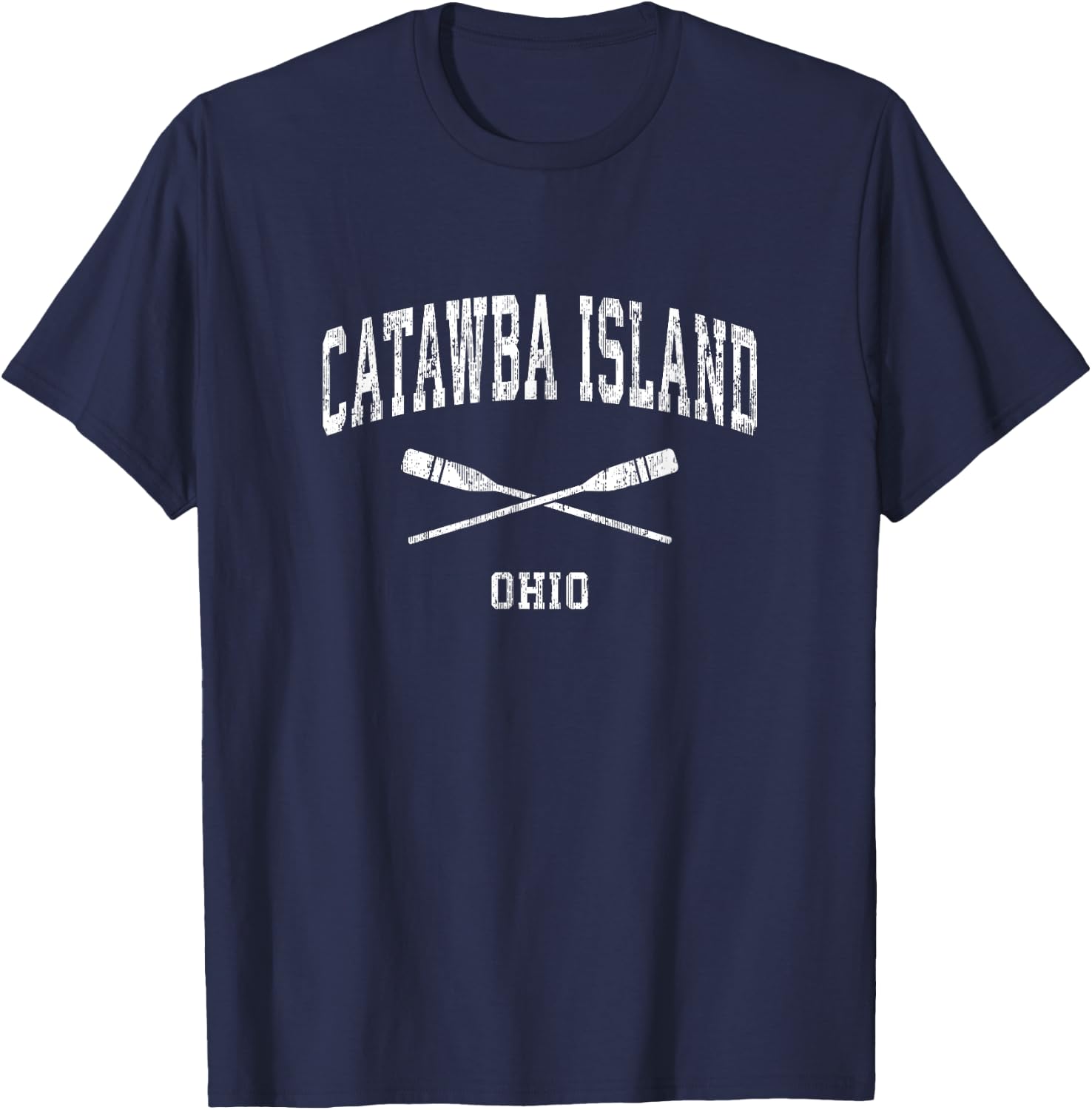 Catawba Island Ohio Vintage Nautical Paddles Sports Oars T-Shirt - T-Shirt | Navy