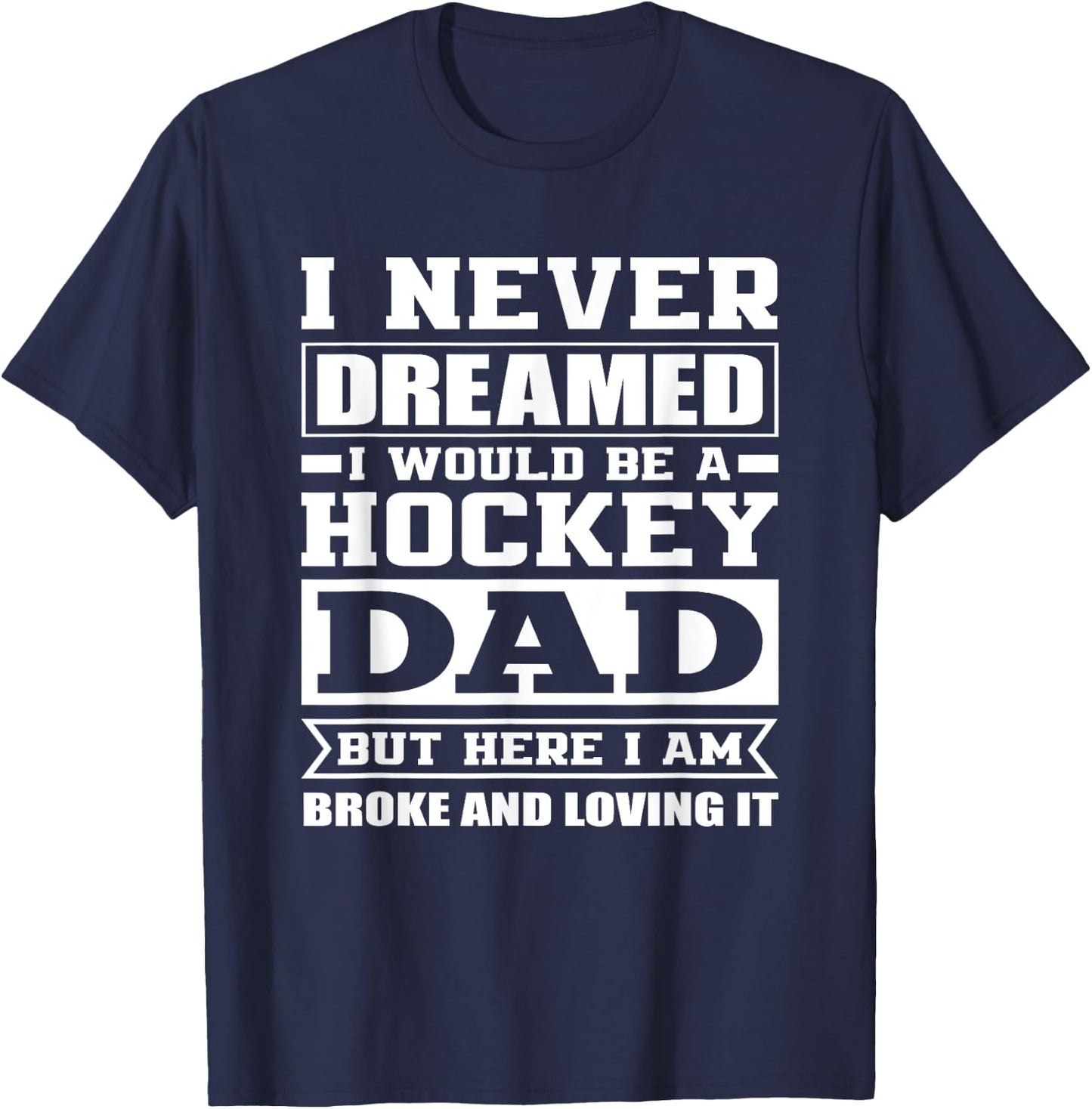 Hockey Dad Funny Dads Ice Hockey T-Shirt - T-Shirt | Navy