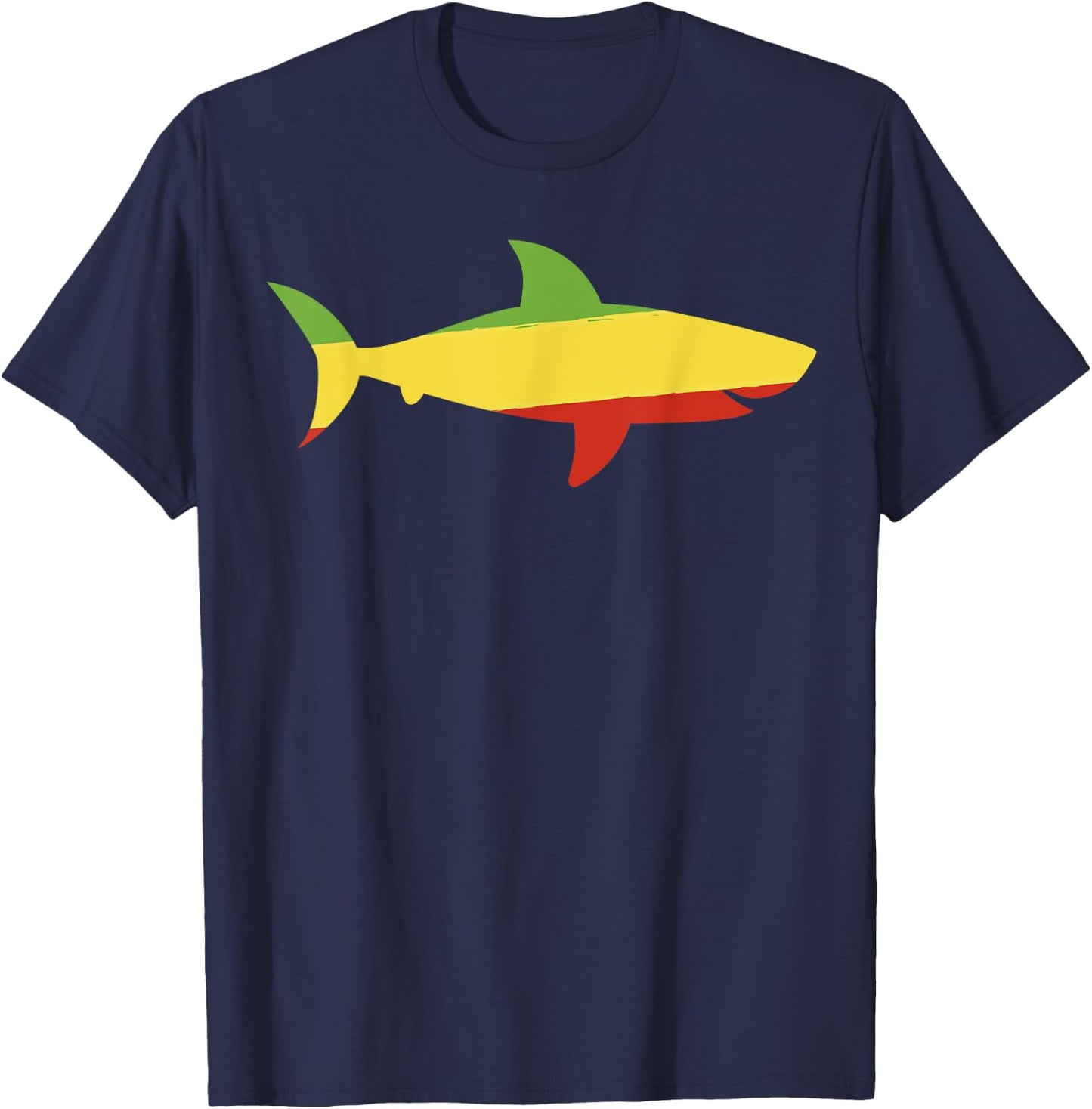 Reggae Shark Funny Rasta Shirt Sea Animal Gifts T-Shirt - T-Shirt | Navy